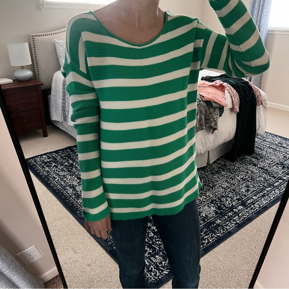 Gap Striped Green Oversized Sweater
